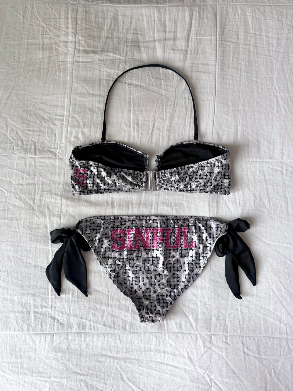 Sinful Affliction “Legendary” Metallic Polka Dot Rhinestone Bikini Set Size S-M